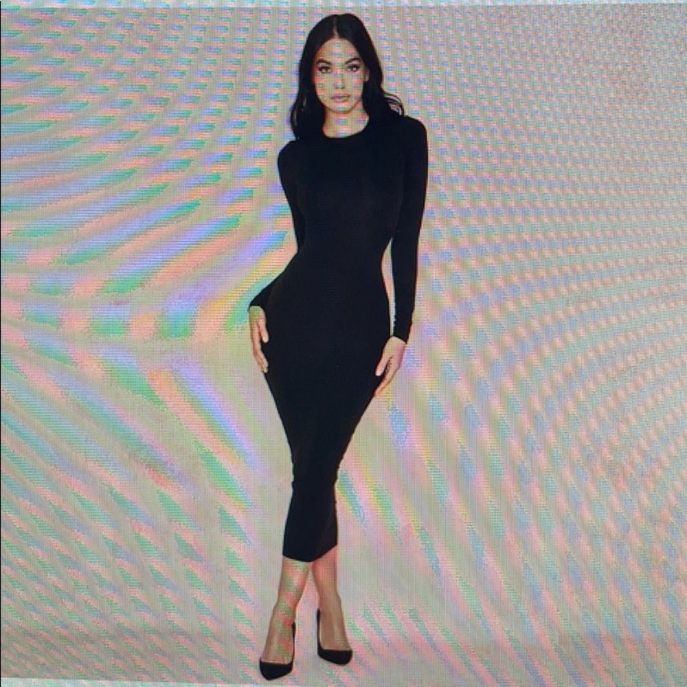 House of CB Lucia Dress Black Midi Length